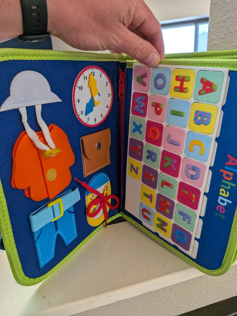 Interactive Quiet Book for Kids - Blue & Green